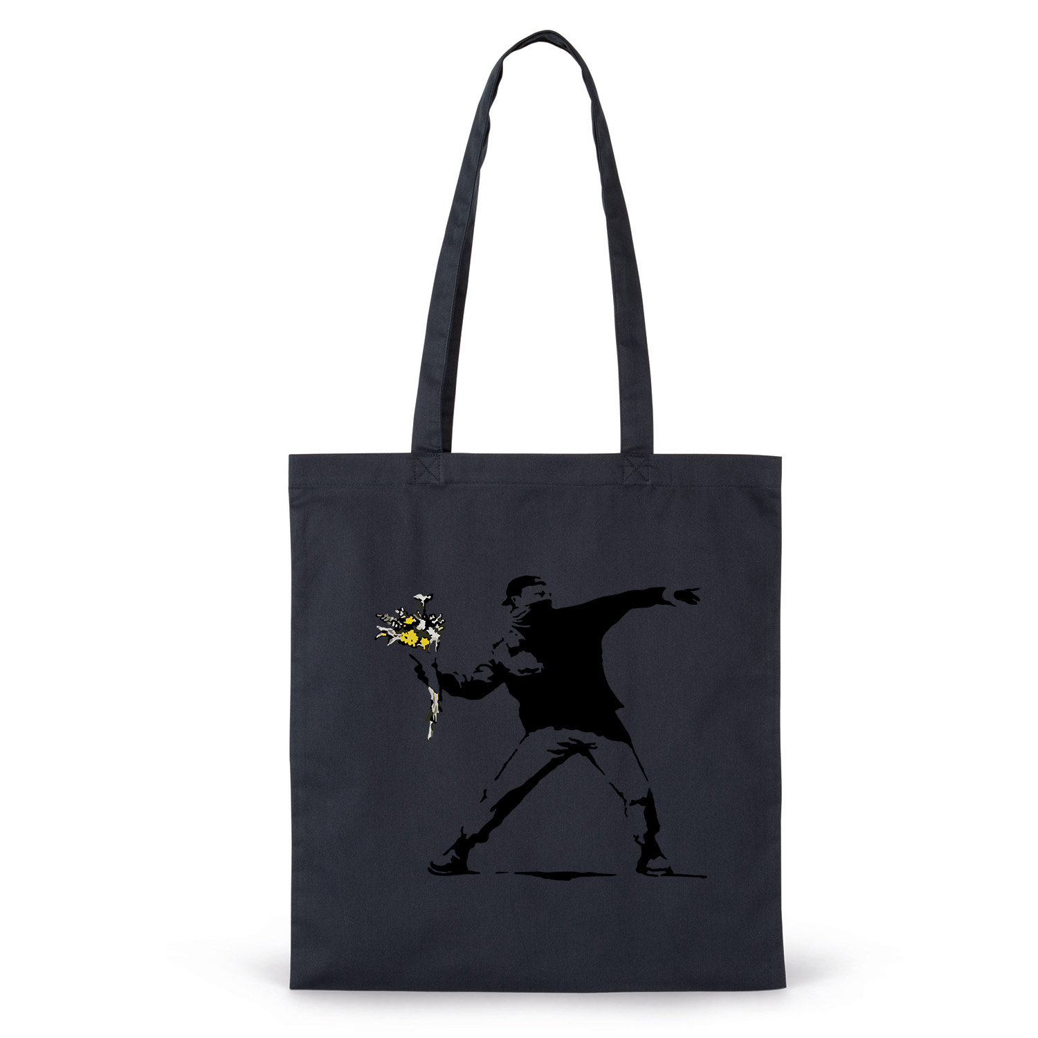 Jutebeutel »Banksy Blumenwerfer«      