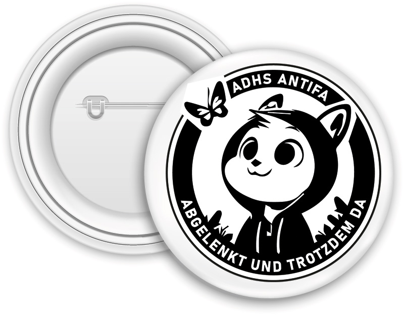 Button ADHS Antifa Eichhörnchen (Ø 3,2 cm)     