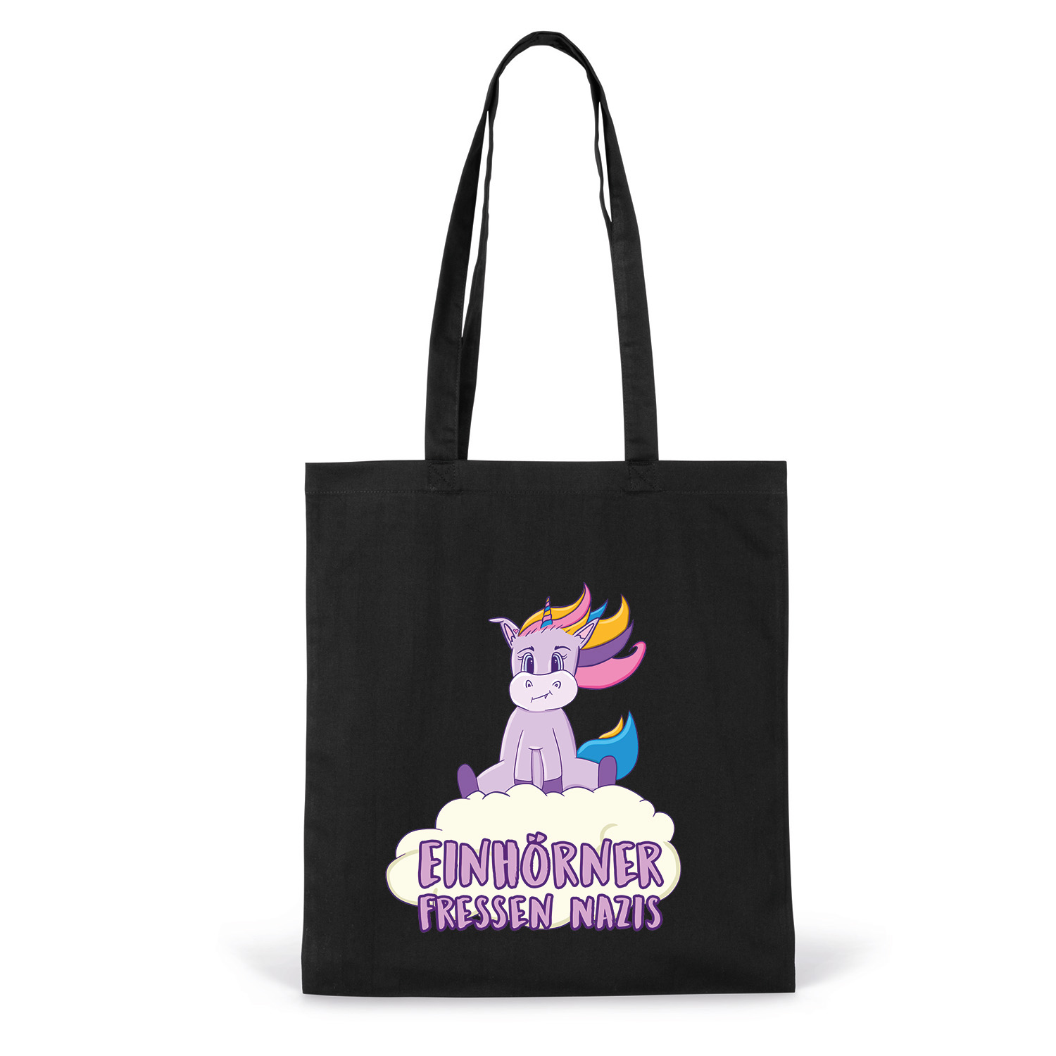 Jutebeutel »Einhörner fressen Nazis«         
