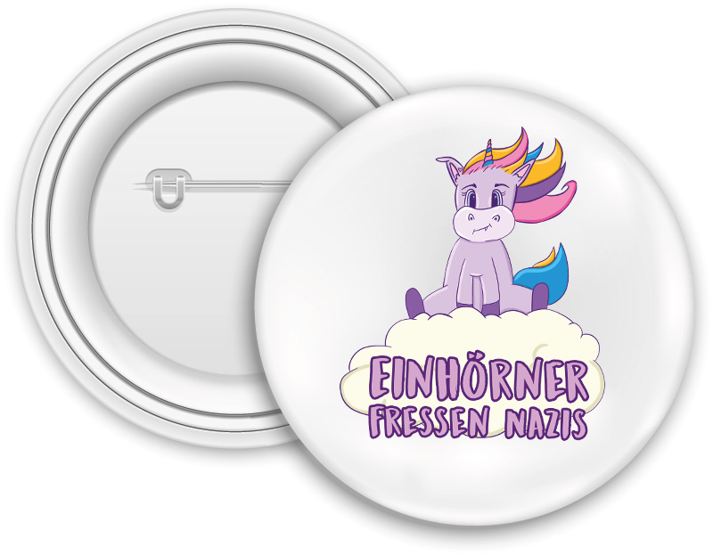 Button Einhörner fressen Nazis (32mm)   