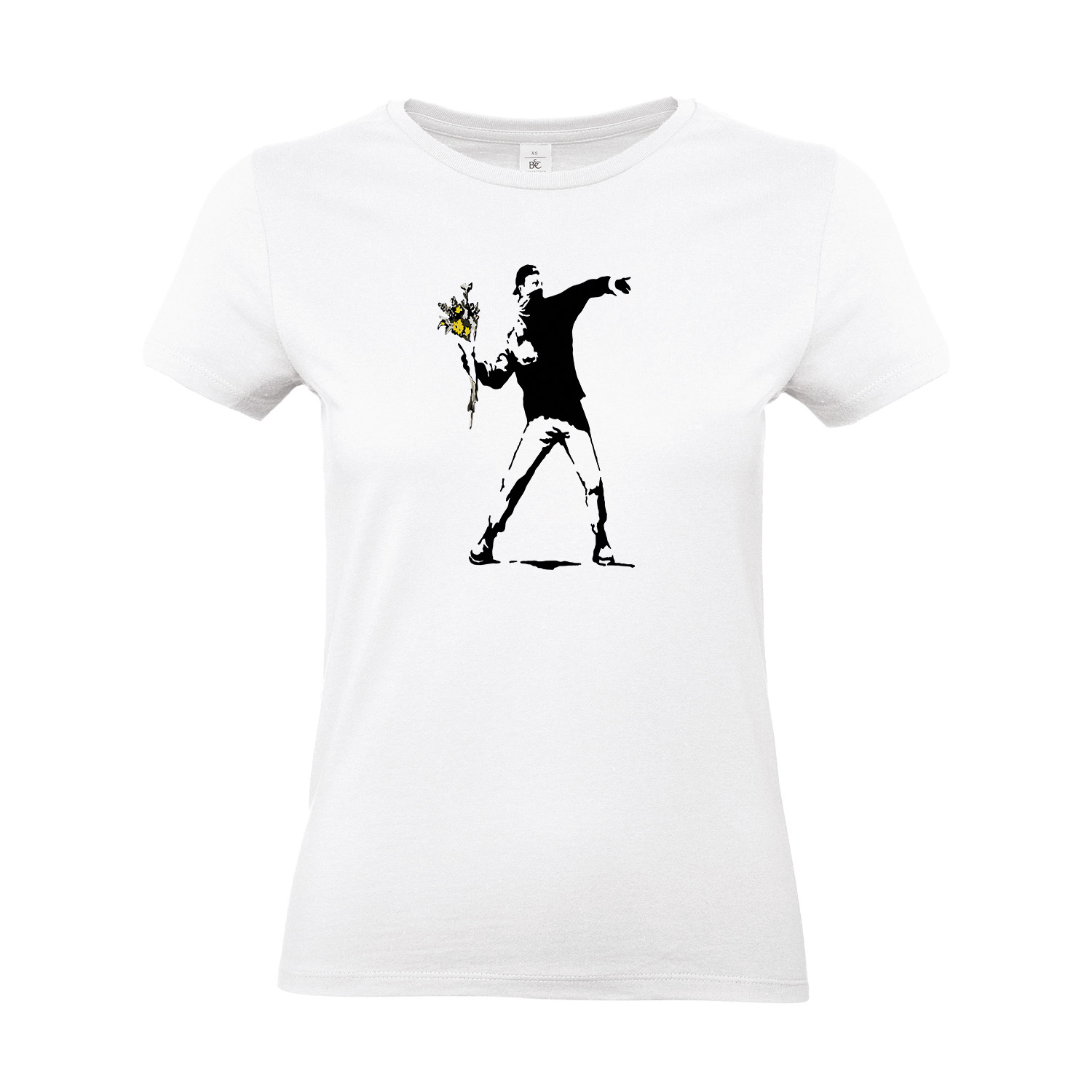 T-Shirt tailliert »Banksy Blumenwerfer«          